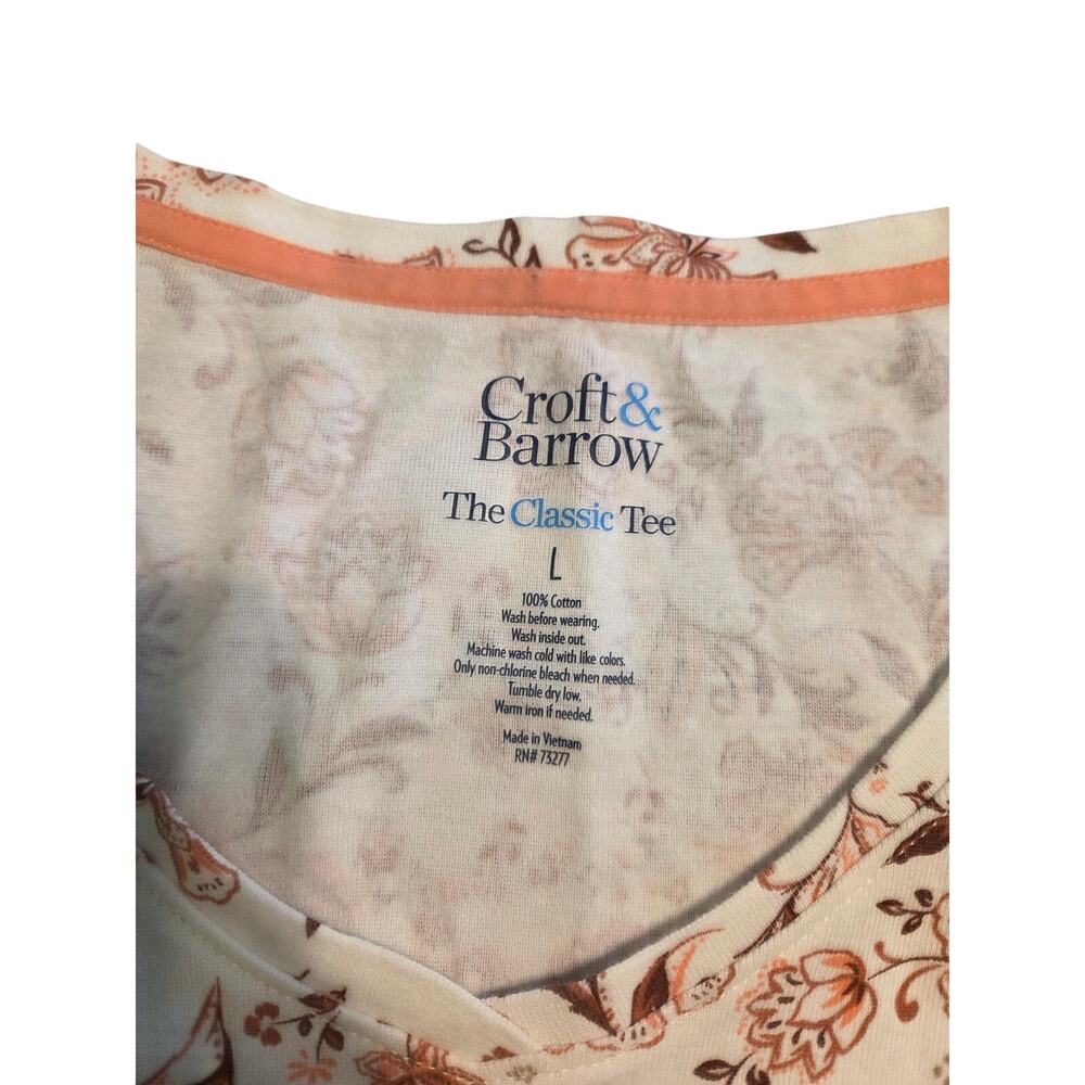 Croft and Barrow Womens Long Sleeve Floral Shirt Size Large